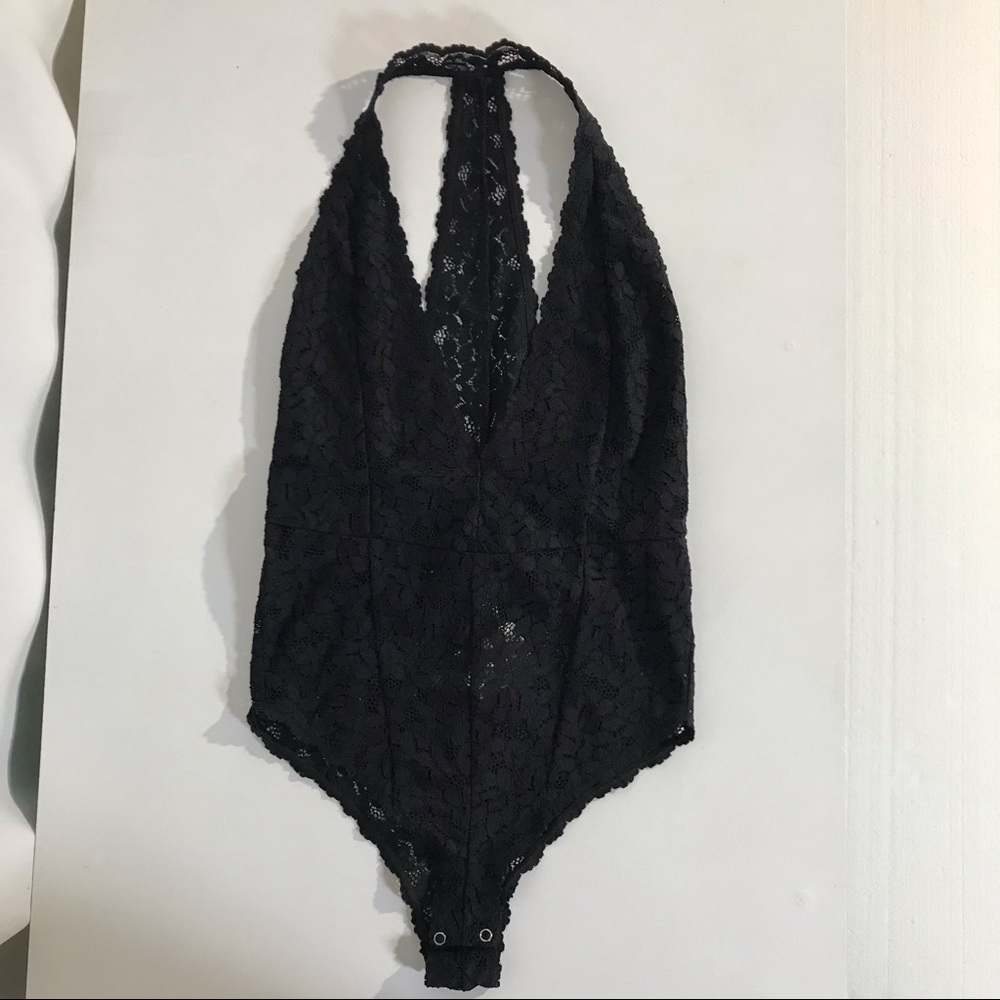 NWT Intimately Free People Black Lace Bodysuit